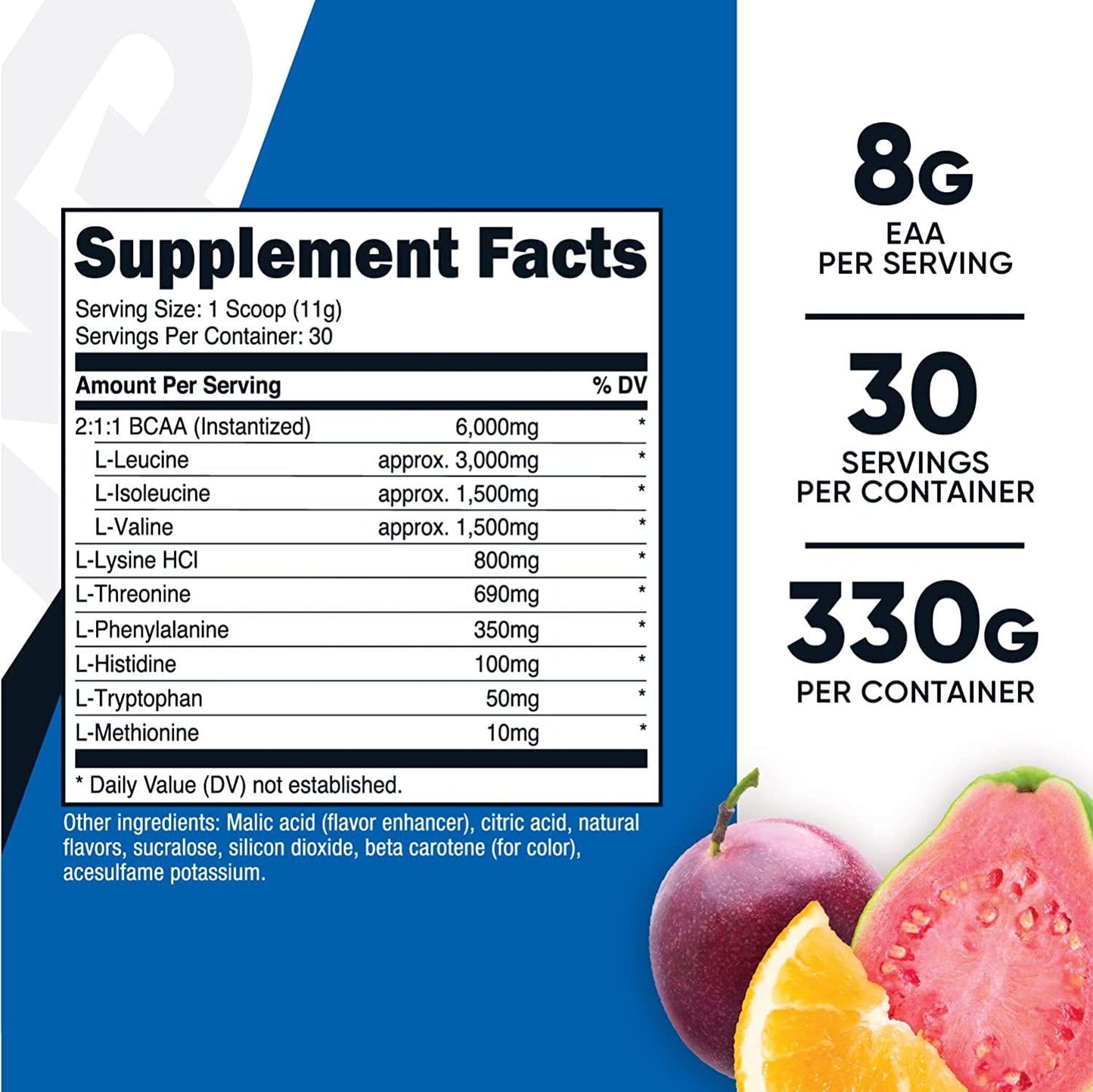 Nutricost EAA Powder 30 Servings - Passion Fruit, Orange, and Guava (POG) - Essential Amino Acids - Non-GMO, Gluten Free, Vegetarian Friendly