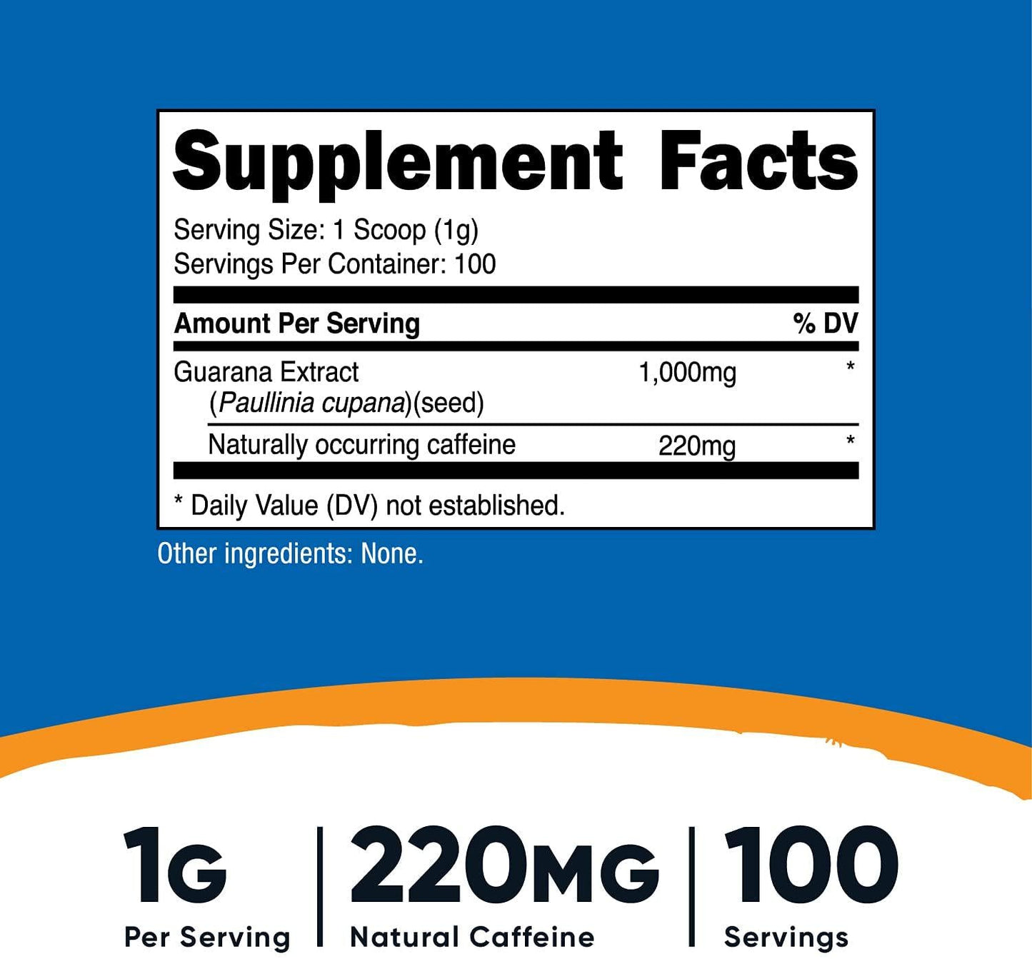 Nutricost Guarana Powder 100 Grams - Natural Herbal Brazilian Caffeine Energizer Supplement