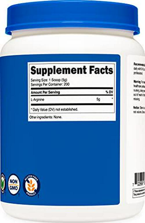 Nutricost L-Arginine Powder 1KG - Pure L-Arginine, 5g Per Serving