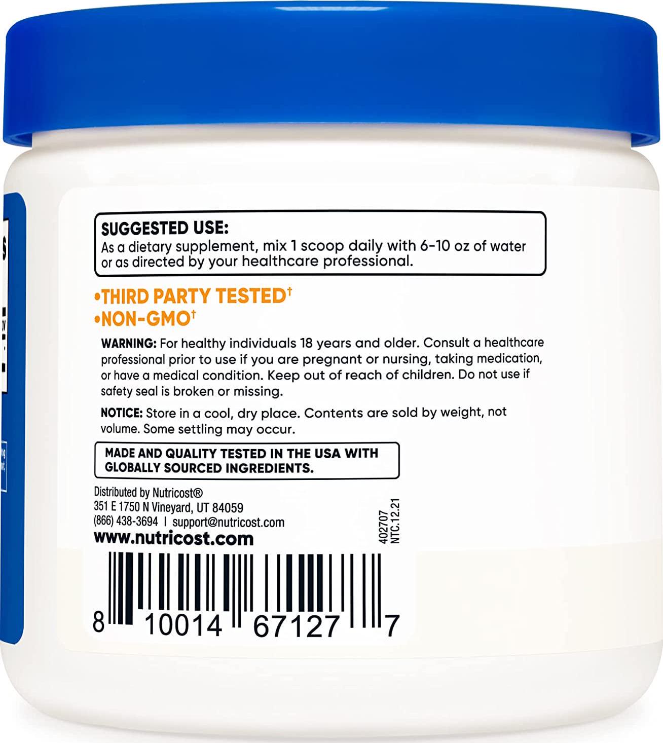 Nutricost L-Carnosine Powder 100 Grams (200 Servings) - Non-GMO