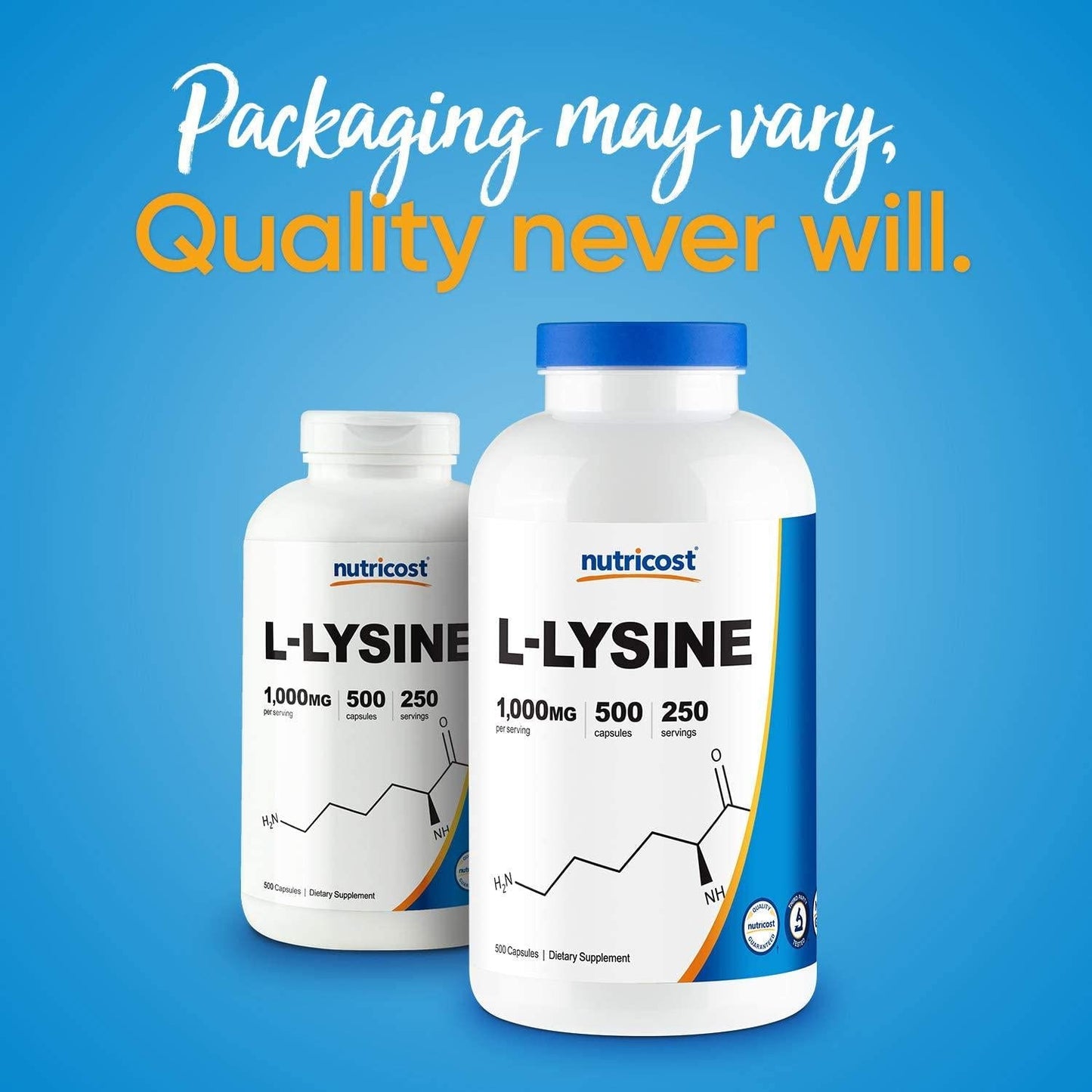 Nutricost L-Lysine 1 500 Cap Bottle