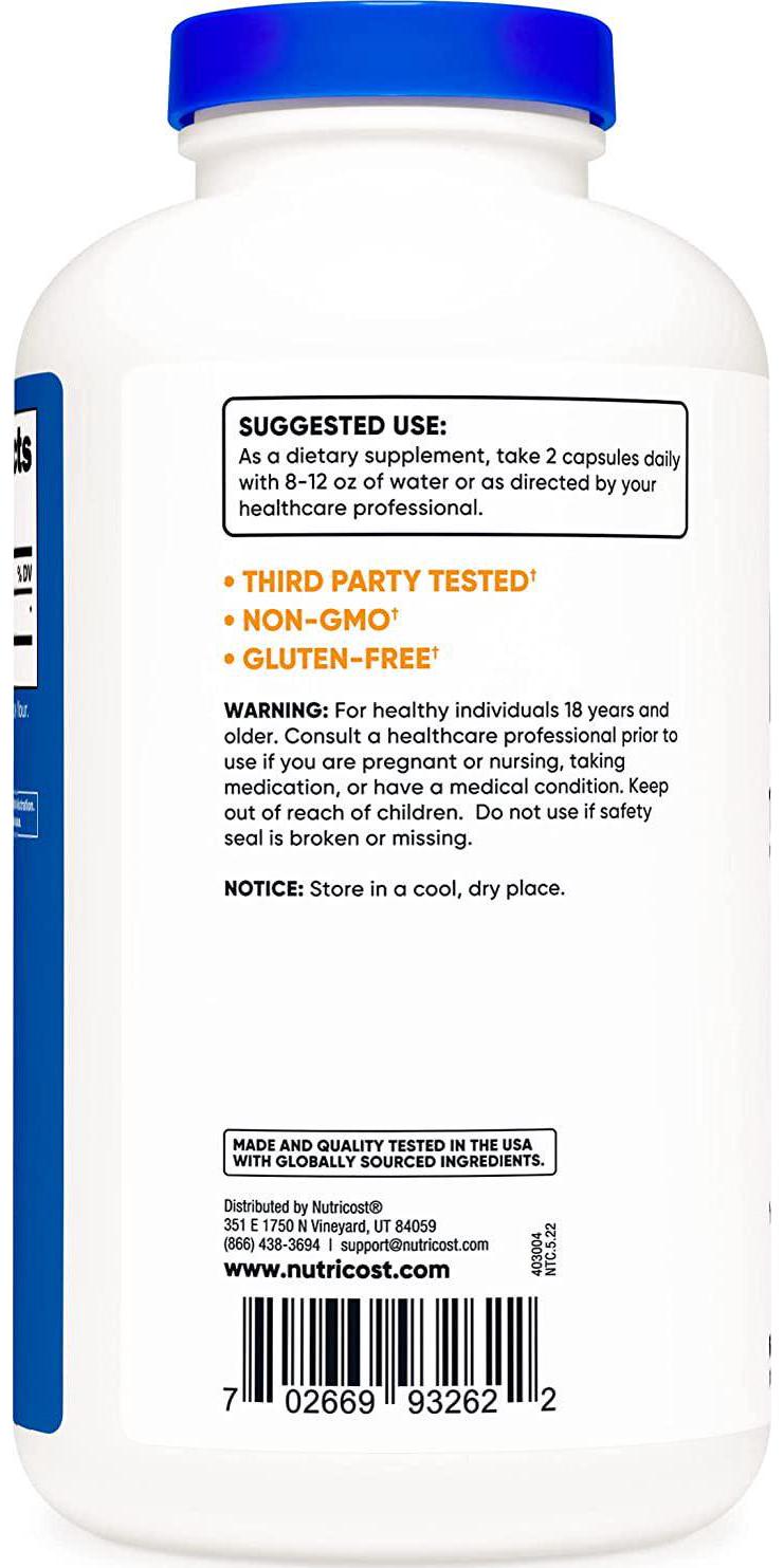 Nutricost L-Lysine 1000mg Per Serving, 250 Servings, 500 Capsules - Gluten Free, Non-GMO, 500mg Per Capsule