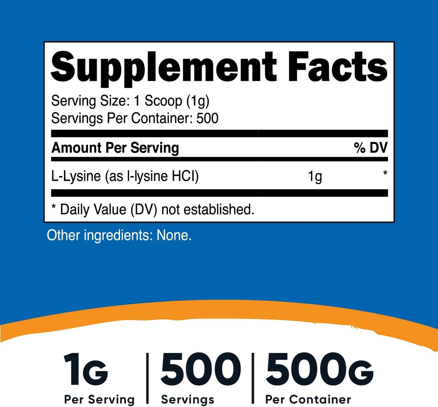 Nutricost L-Lysine Powder - Pure L-Lysine, Non-Gmo, Gluten Free