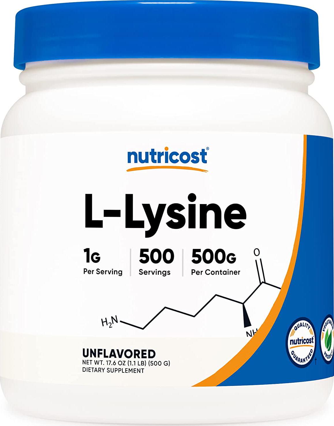 Nutricost L-Lysine Powder - Pure L-Lysine, Non-Gmo, Gluten Free