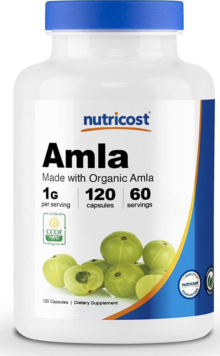 Nutricost Organic AMLA Capsules 1000mg, 60 Servings - Certified CCOF Organic, Vegan, Gluten Free, 500mg Per Capsule, 120 Capsules