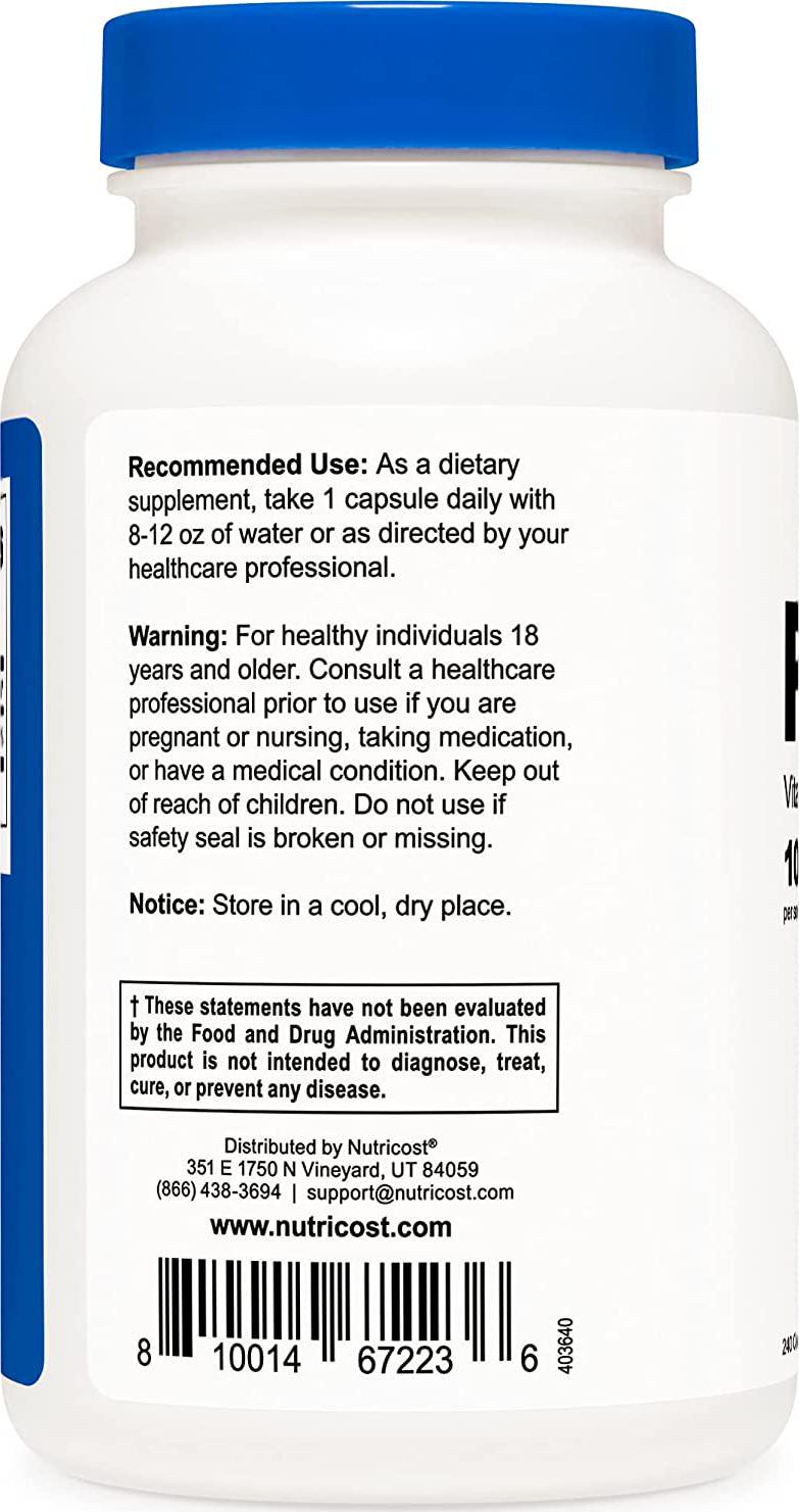 Nutricost P5P Vitamin B6 Supplement 100mg, 240 Capsules (Pyridoxal-5-Phosphate) - Vegetarian Friendly, Non-GMO, Gluten Free