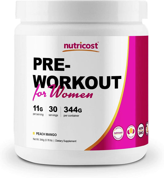 Nutricost Pre-Workout Powder for Women Peach Mango (30 Serv)