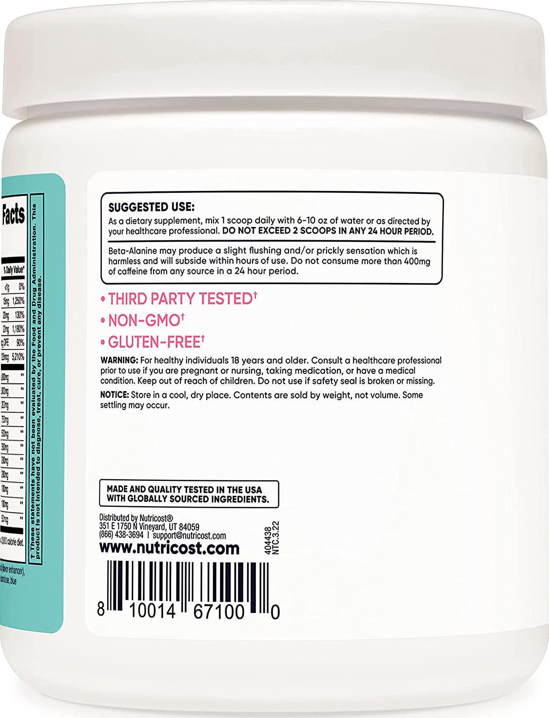 Nutricost Pre-Workout Powder for Women Blue Raspberry (30 Serv)