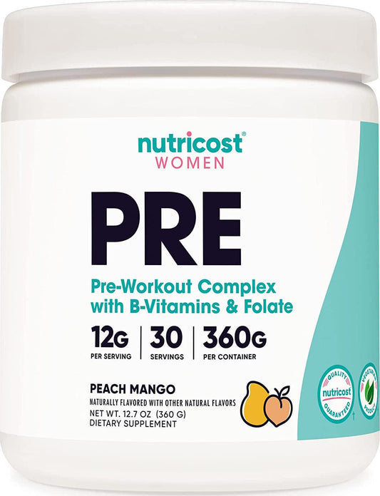 Nutricost Pre-Workout Powder for Women, Peach Mango, 30 Servings