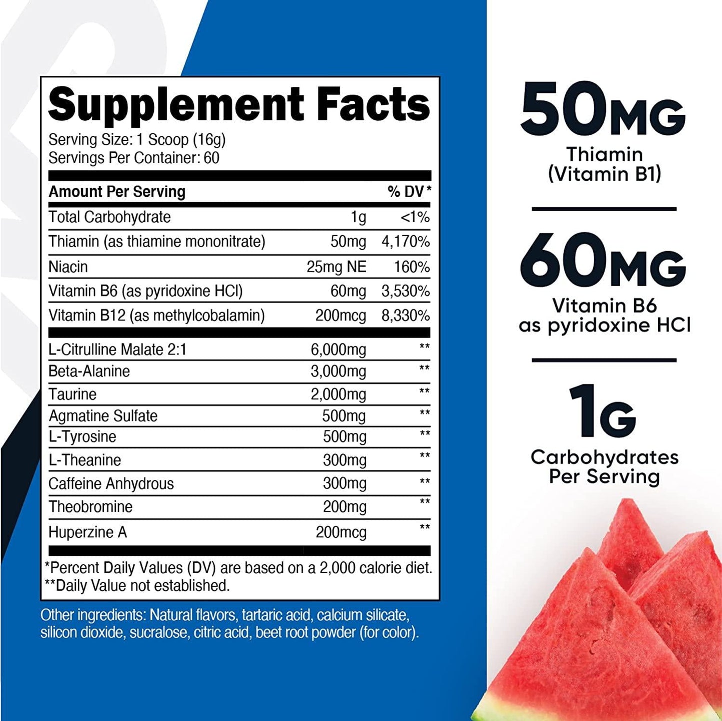 Nutricost Pre-Workout Complex Powder Watermelon (60 Serv)