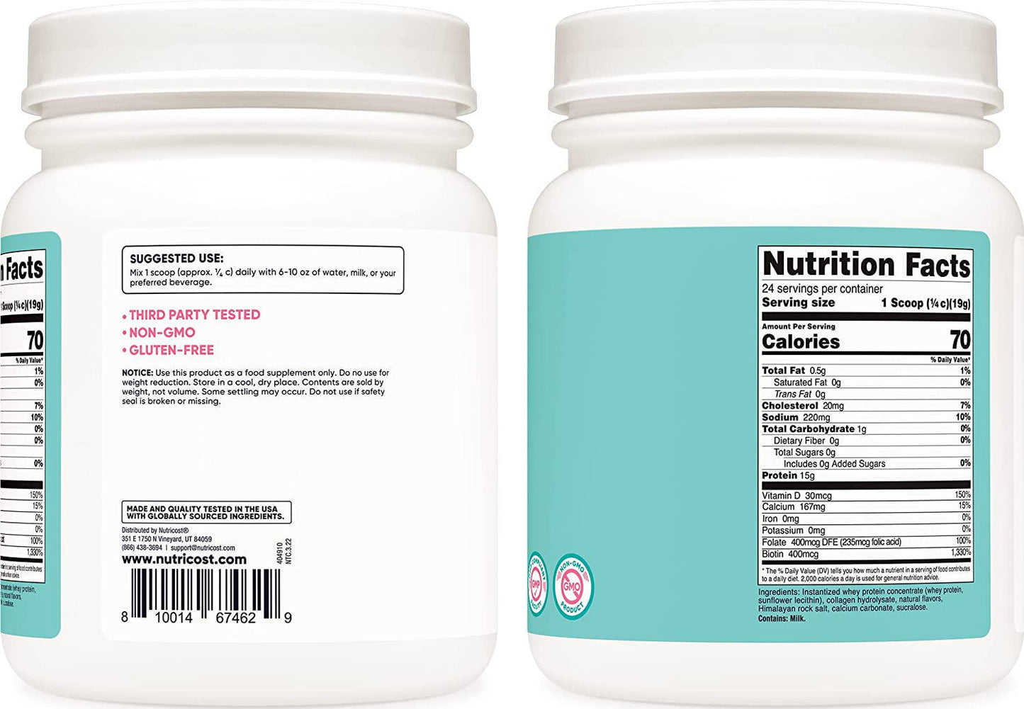 Nutricost Protein Complex for Women (Vanilla, 1 LB) with Collagen, Whey, Folic Acid, Biotin, Calcium