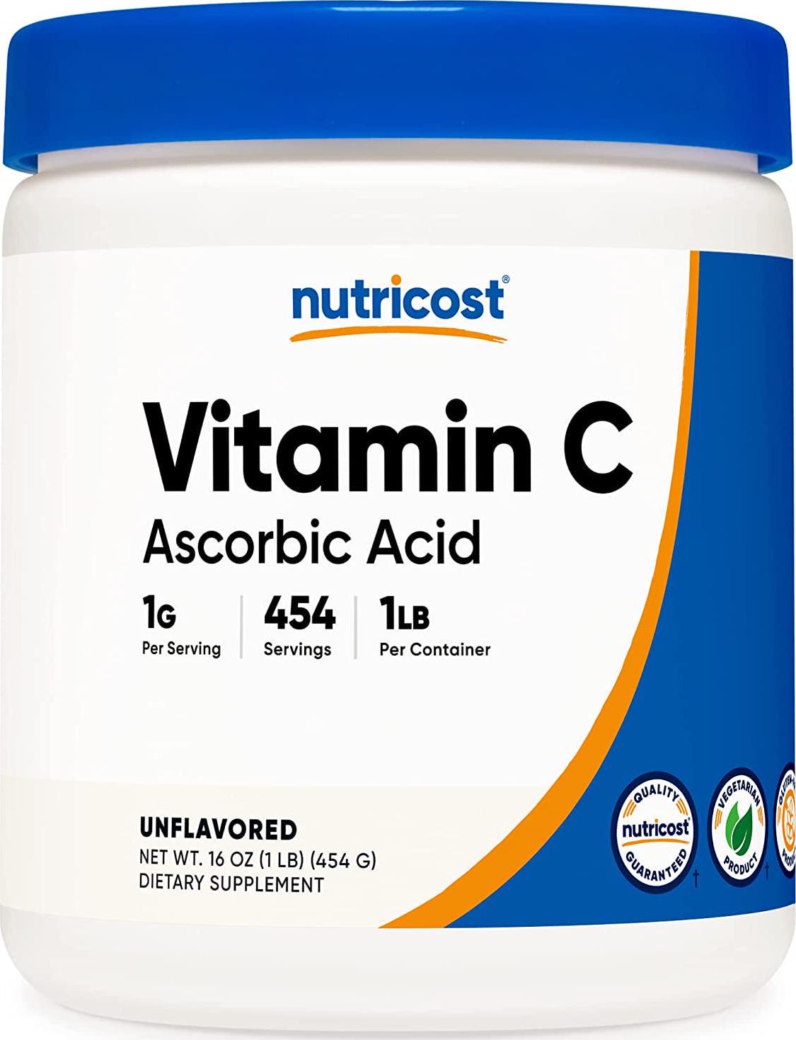 Nutricost Pure Ascorbic Acid Powder 1 LB