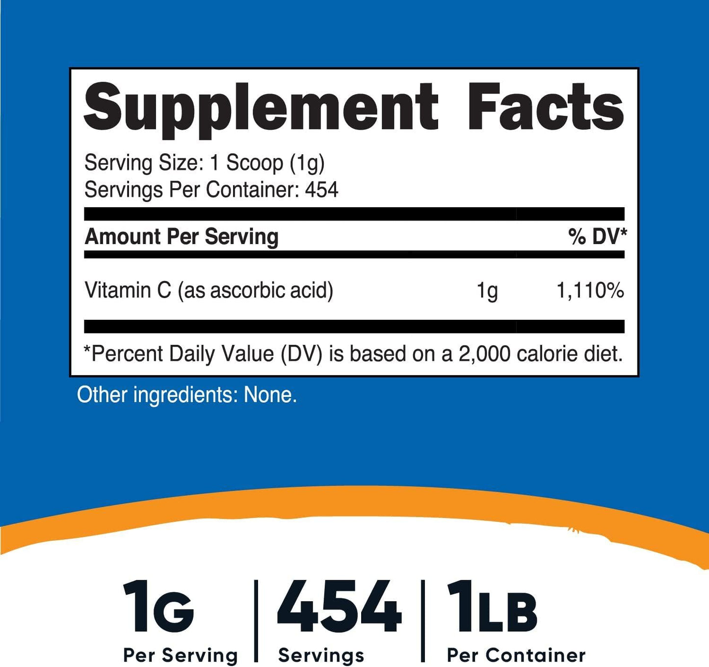 Nutricost Pure Ascorbic Acid Powder 1 LB