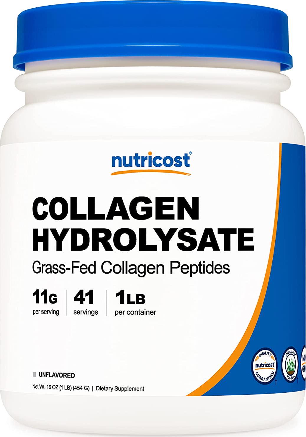 Nutricost Pure Collagen Hydrolysate Powder 1LB Bottle