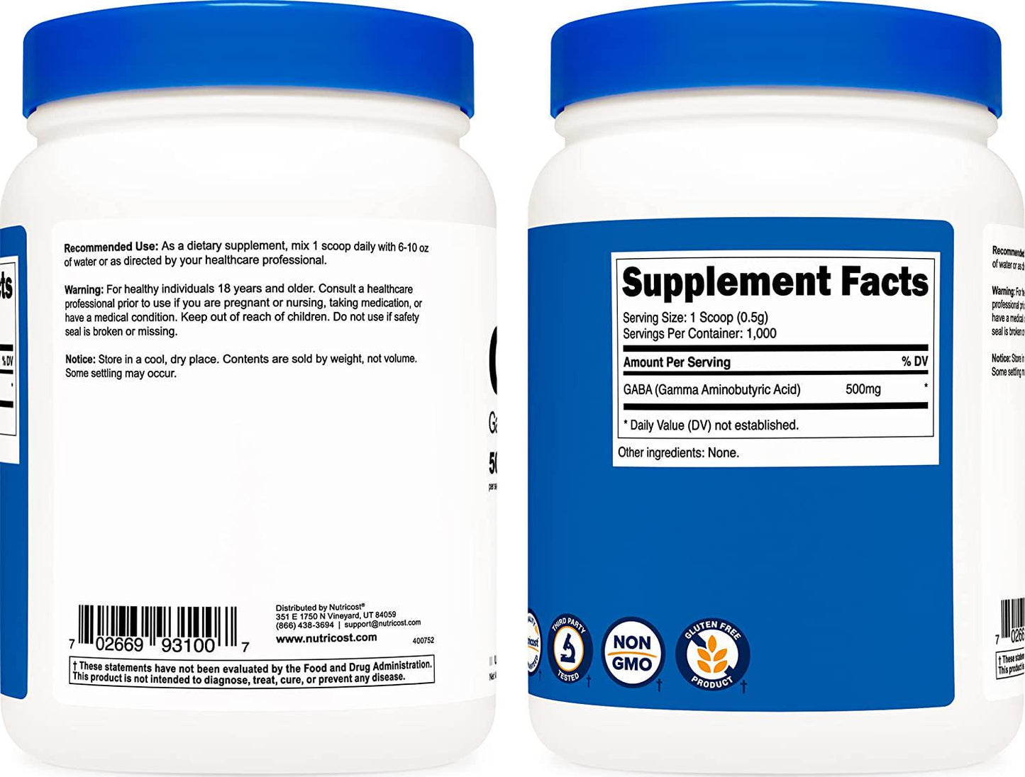 Nutricost Pure GABA Powder