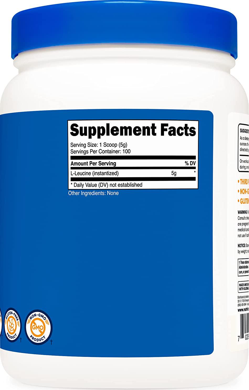 Nutricost Pure L-Leucine Powder 500 Grams