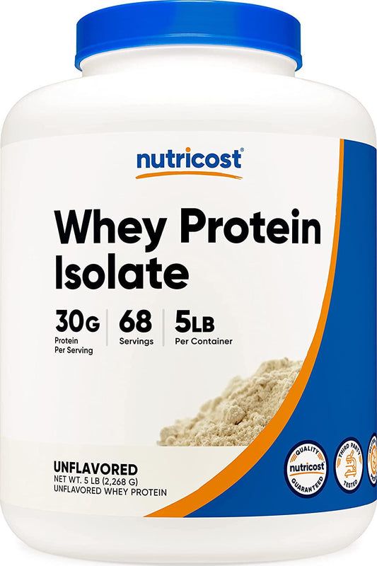 Nutricost Whey Protein Isolate (Unflavored) 5LBS