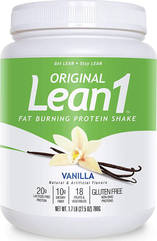Nutrition 53 Lean 1 Fat Burning Protein Shake, Vanilla Flavor, 15 Serving Tub