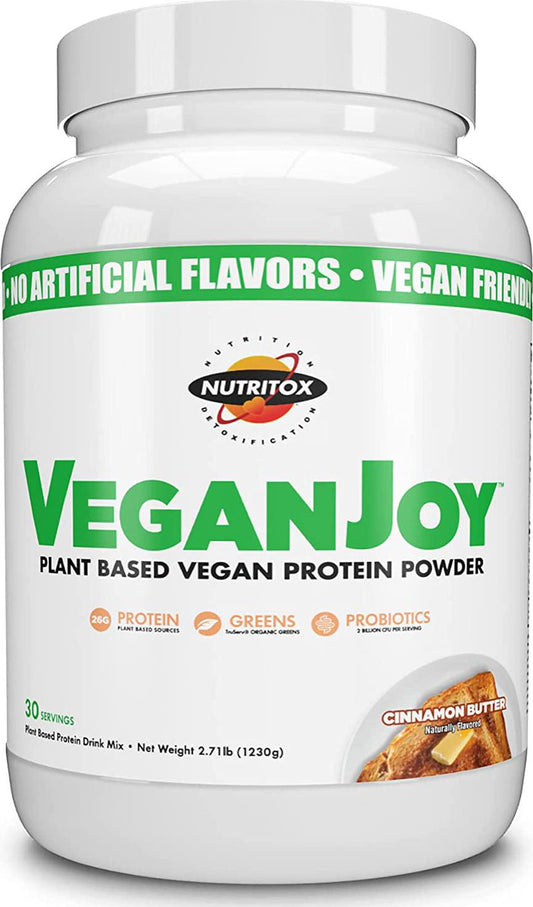 Nutritox Vegan Joy - Plant Based Protein Powder - Cinnamon Butter, 30 Servings