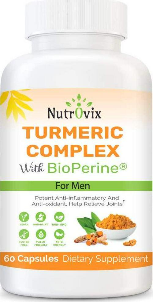Nutrovix Turmeric Complex With Bioperine for Men, 60count