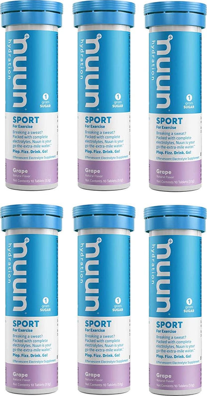 Nuun Active: Grape Electrolyte Enhanced Hydration Tablets (6 Tubes of 10 Tabs)