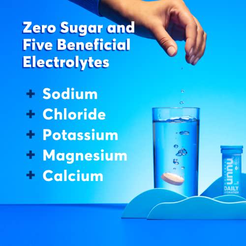 Nuun Daily: Wellness Hydration with Electrolytes, Wild Strawberry, Box of 8 Tubes (80 Count)