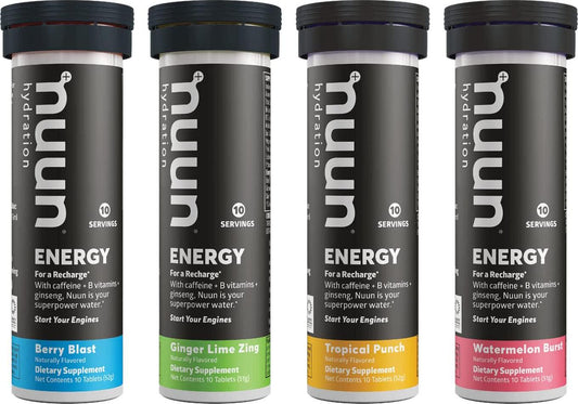 Nuun Energy: Caffeine, B Vitamins, Ginseng, Electrolyte Drink Tablets, Mixed Flavors, 40 Count