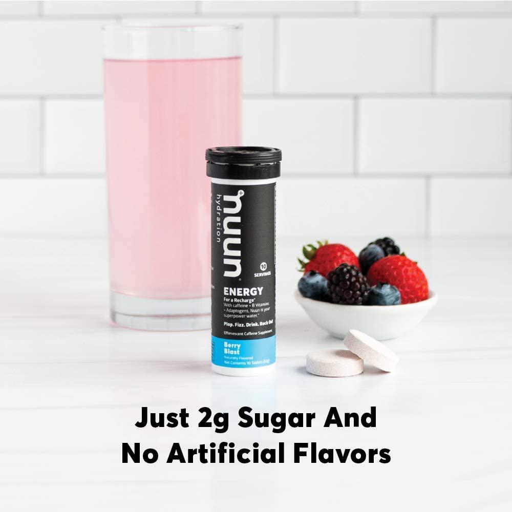 Nuun Energy: Caffeine, B Vitamins, Ginseng, Electrolyte Drink Tablets, Mixed Flavors, 40 Count