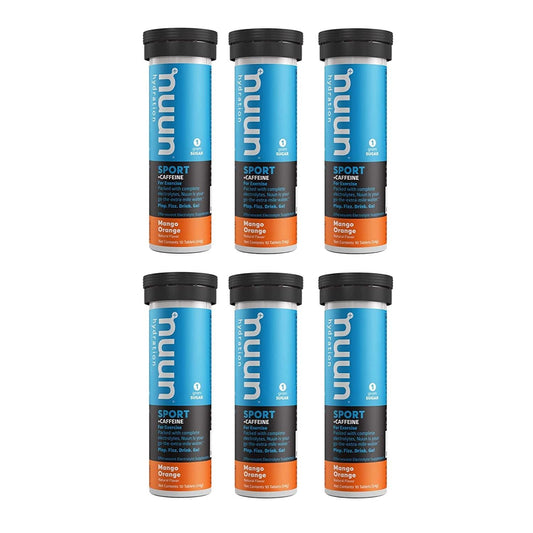 Nuun Energy: Mango Orange Electrolyte + Caffeine Drink Tabs (6 Tubes of 10 Tabs)