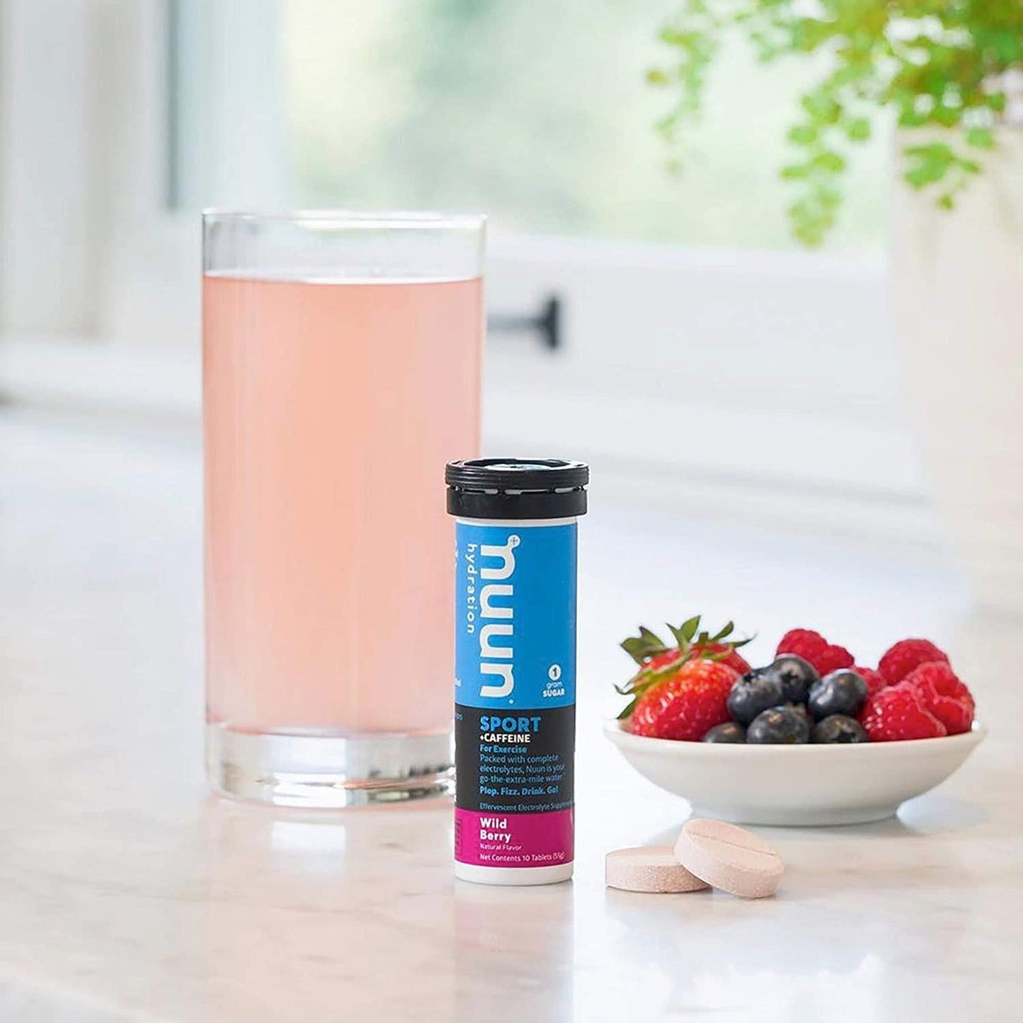 Nuun Energy: Wild Berry Electrolyte +Caffeine Drink Tablets (3 Tubes of 10 Tabs)