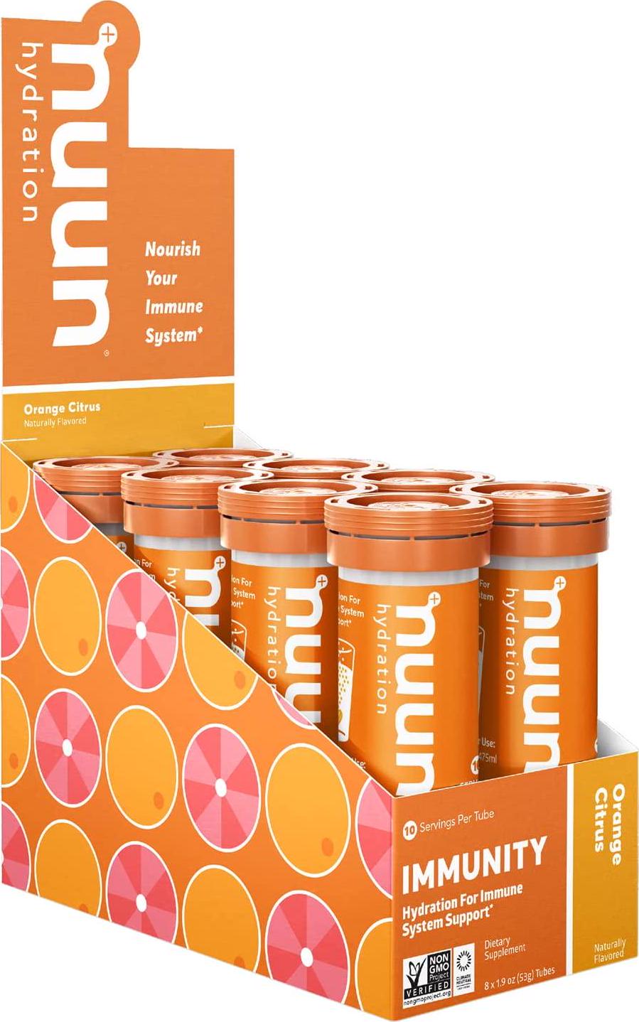 Nuun Immunity: Antioxidant Immune Support Hydration Supplement with Vitamin C, Zinc, Turmeric, Elderberry, Ginger, Echinacea, and Electrolytes. Flavor: Orange Citrus, 8 tubes (80 servings)