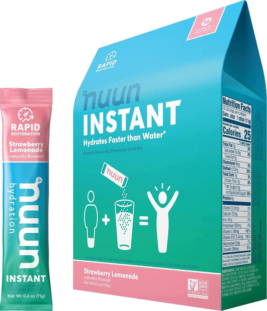Nuun Instant: Electrolyte Powder Packets for Rapid Hydration, Strawberry Lemonade, 16 Servings