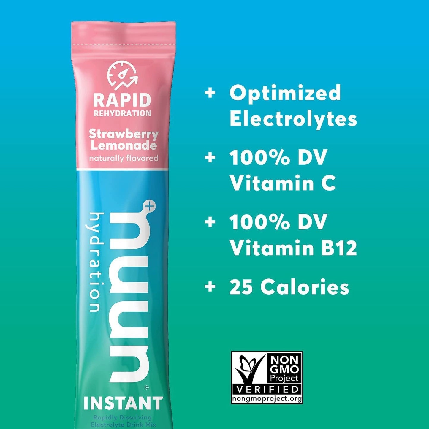 Nuun Instant: Electrolyte Powder Packets for Rapid Hydration, Strawberry Lemonade, 16 Servings