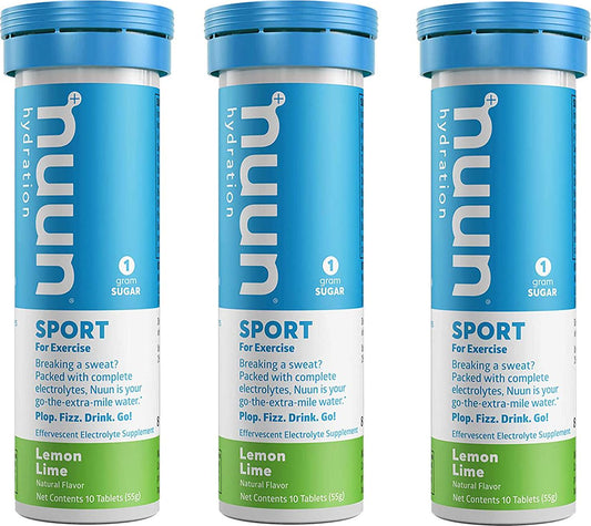 Nuun Lemon Lime Electrolyte Enhanced Drink Tablets(3-Pack of 10 Tablets)