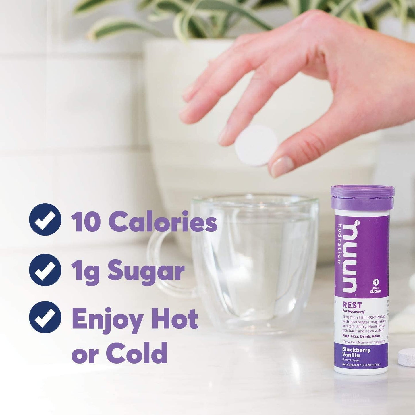 Nuun Rest: Relaxation and Rest Aid Drink Tablets, Lemon Chamomile and Blackberry Vanilla Mixed Pack, Muscle Relaxer, Stress Relief, Sleep and Recovery Supplement, Box of 4 Tubes (40 servings)