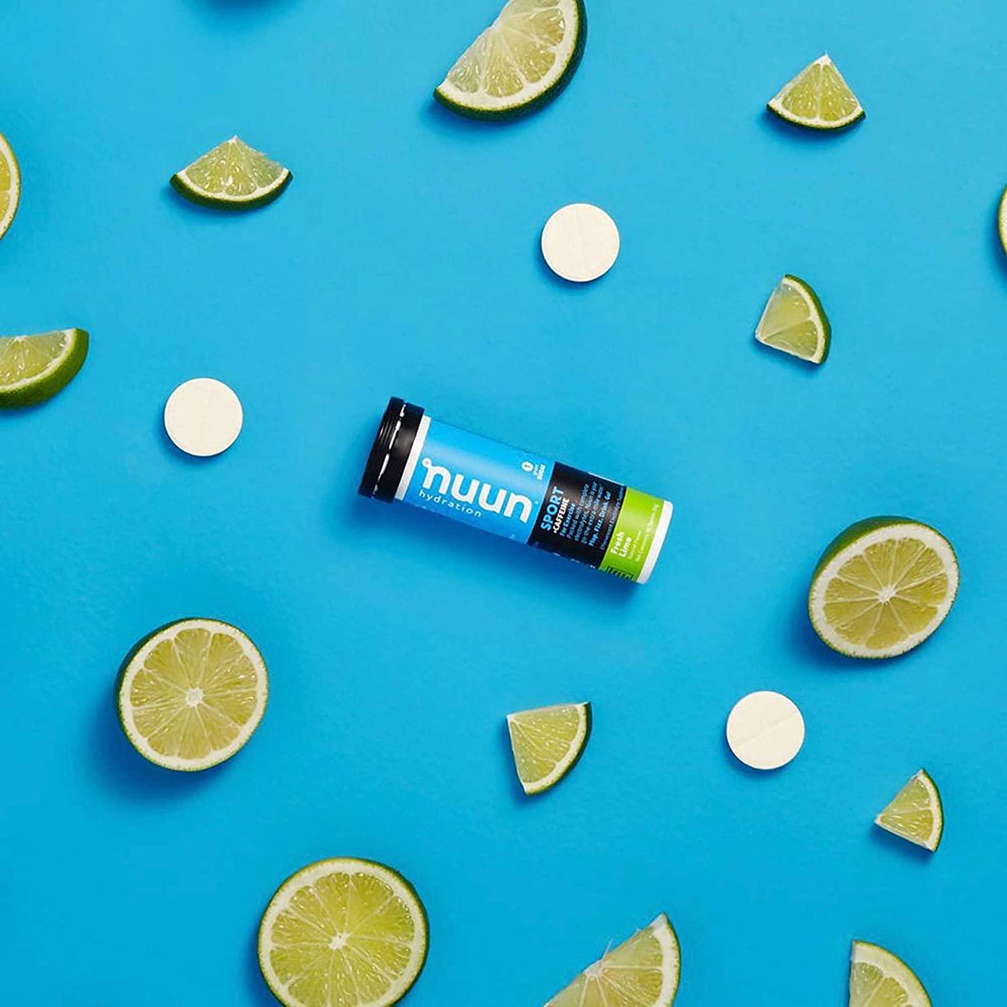 Nuun Sport + Caffeine: Fresh Lime Electrolyte Drink Tablets (3 Tubes of 10 Tabs)3
