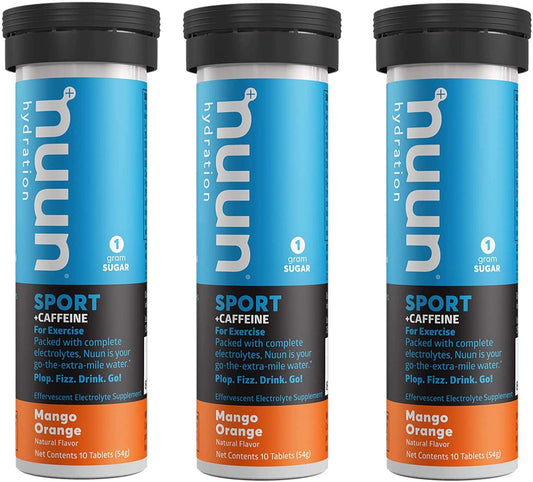Nuun Sport + Caffeine: Mango Orange Electrolyte Tablets (3 Tubes of 10 Tabs)33