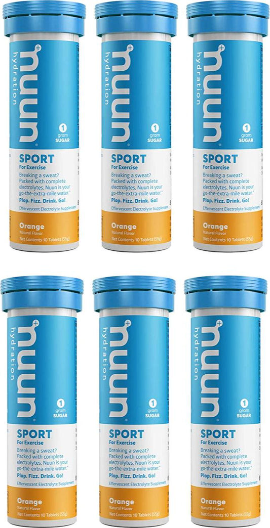 Nuun Sport: Orange Electrolyte Enhanced Drink Tablets (6 Tubes of 10 Tabs) Previously Nuun Active