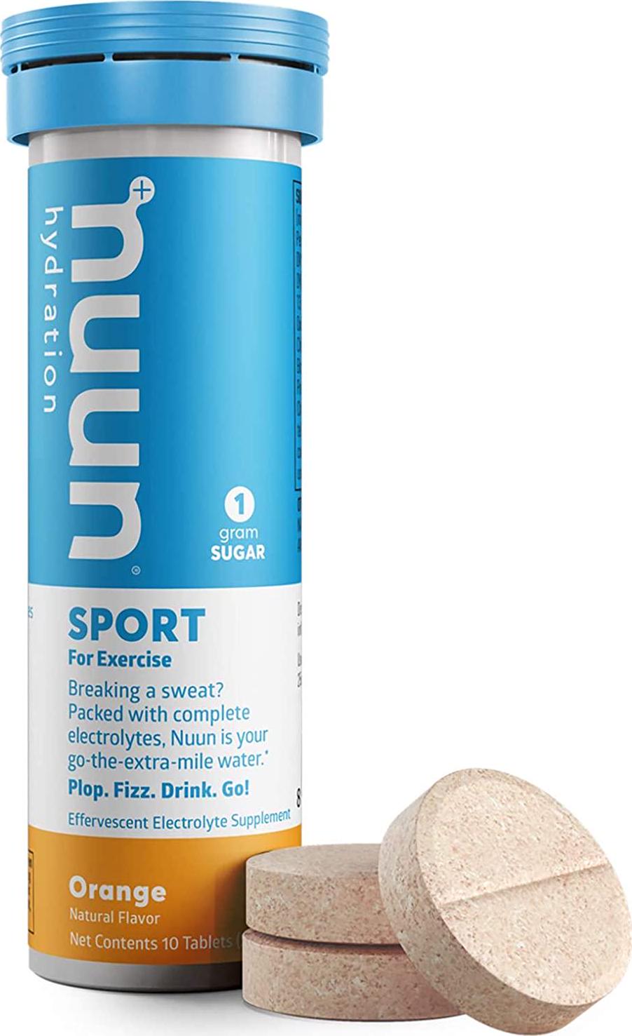 Nuun Sport: Orange Electrolyte Enhanced Drink Tablets (6 Tubes of 10 Tabs) Previously Nuun Active