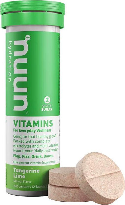 Nuun Vitamins: Electrolyte + Vitamins Drink Tablets, Tangerine Lime, 12 Count (Pack of 4)