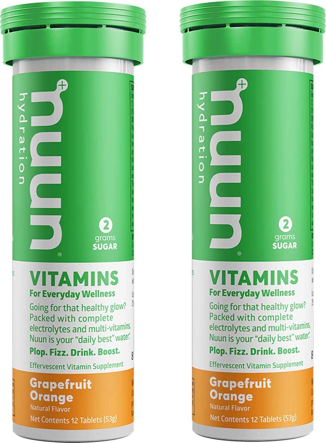 Nuun Vitamins: Grapefruit Orange Daily Hydration Supplement (2 Tubes of 12 Tabs)