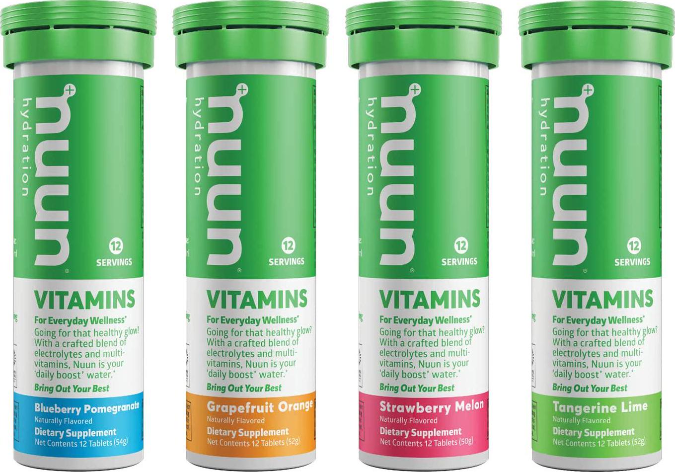 Nuun Vitamins: Vitamins + Electrolyte Drink Tablets, Mixed Fruit Pack, 4 Tubes (48 Servings)
