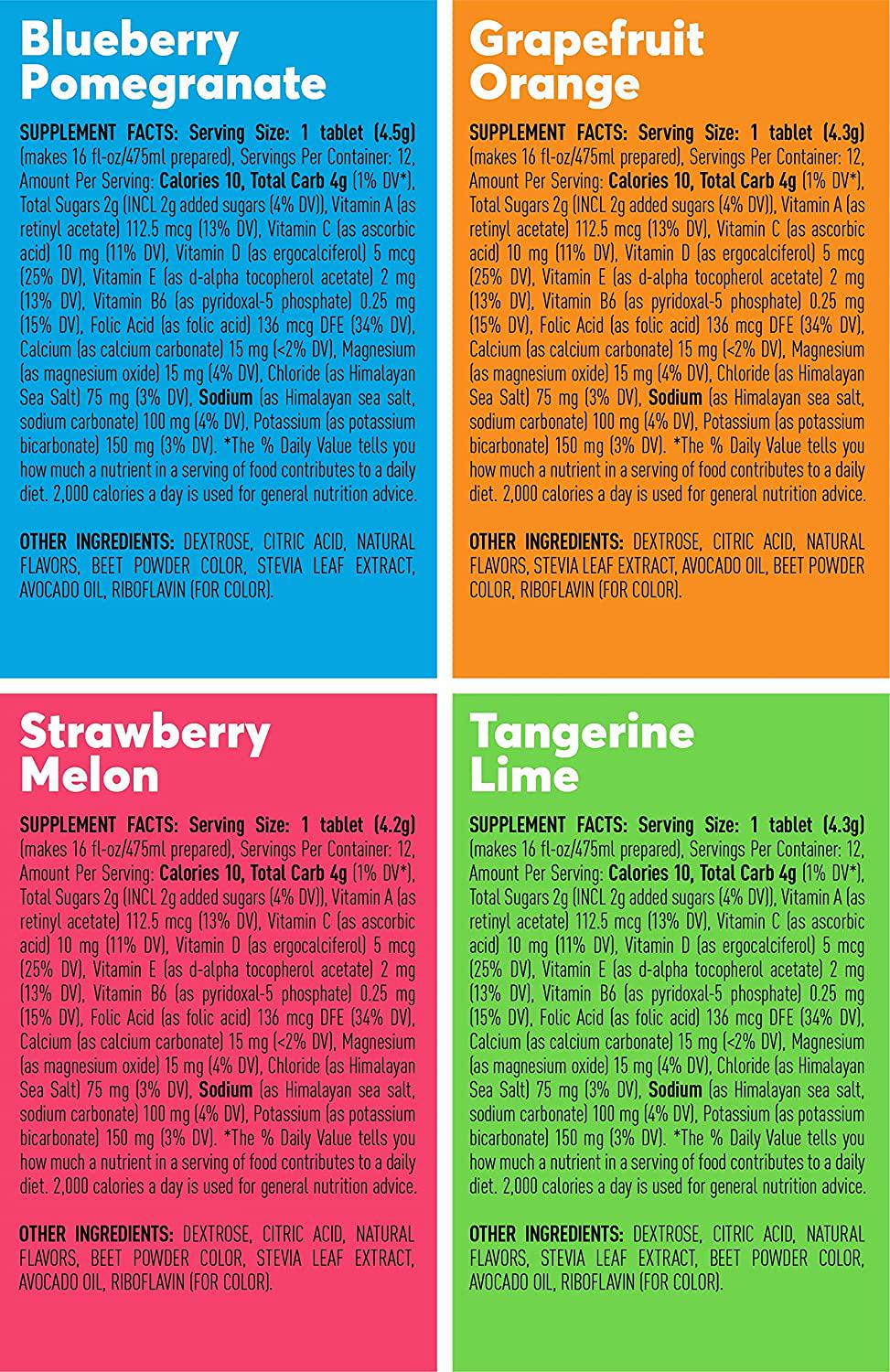 Nuun Vitamins: Vitamins + Electrolyte Drink Tablets, Mixed Fruit Pack, 4 Tubes (48 Servings)