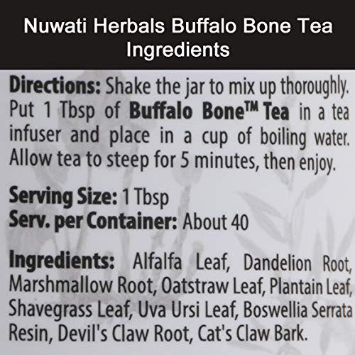 Nuwati Herbals - Buffalo Bone Herbal Tea - Supports The Body's Structure - for Bone, Hair and Skin, 4 Ounces