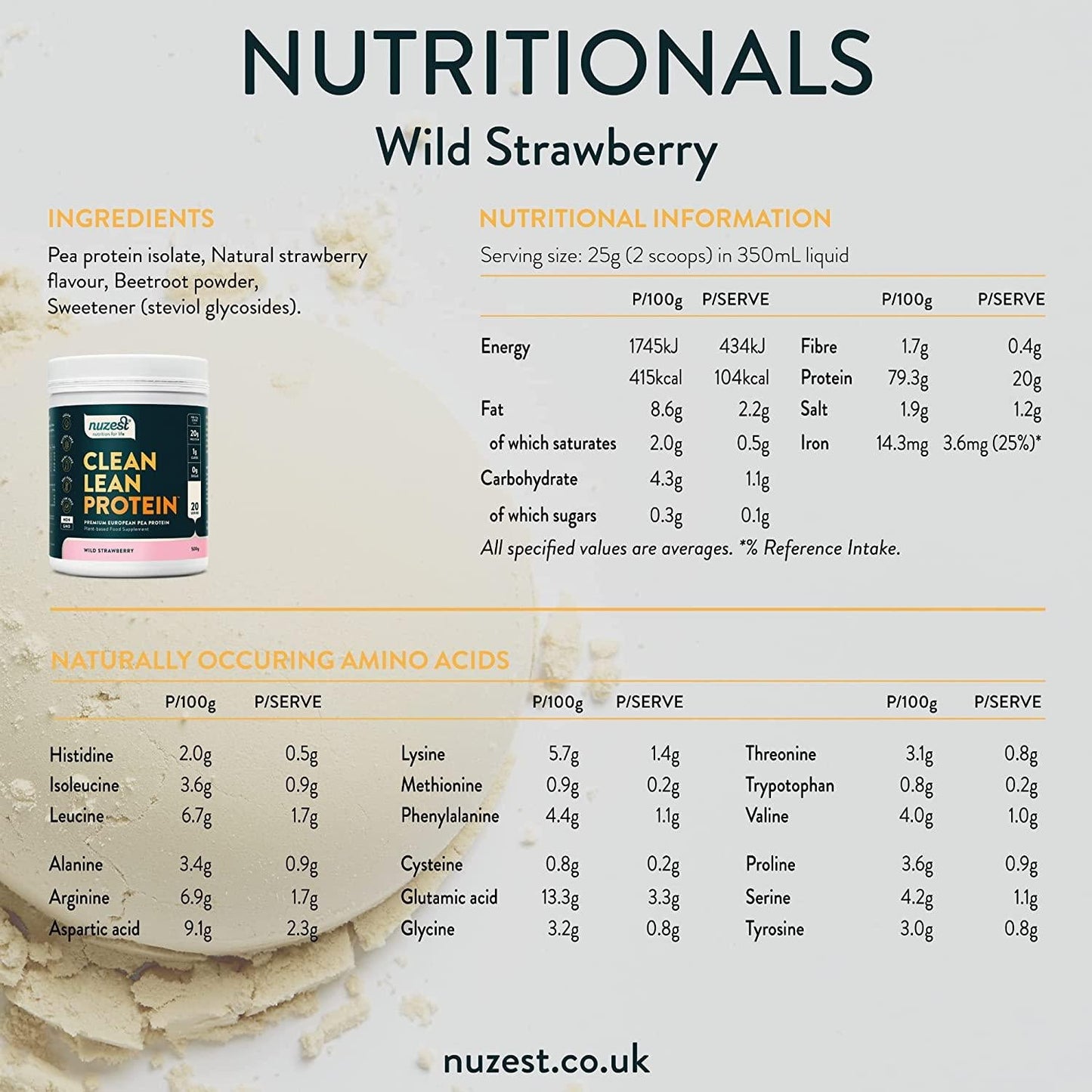 Nuzest Clean Lean Protein Wild Strawberry, 500g 20 serves
