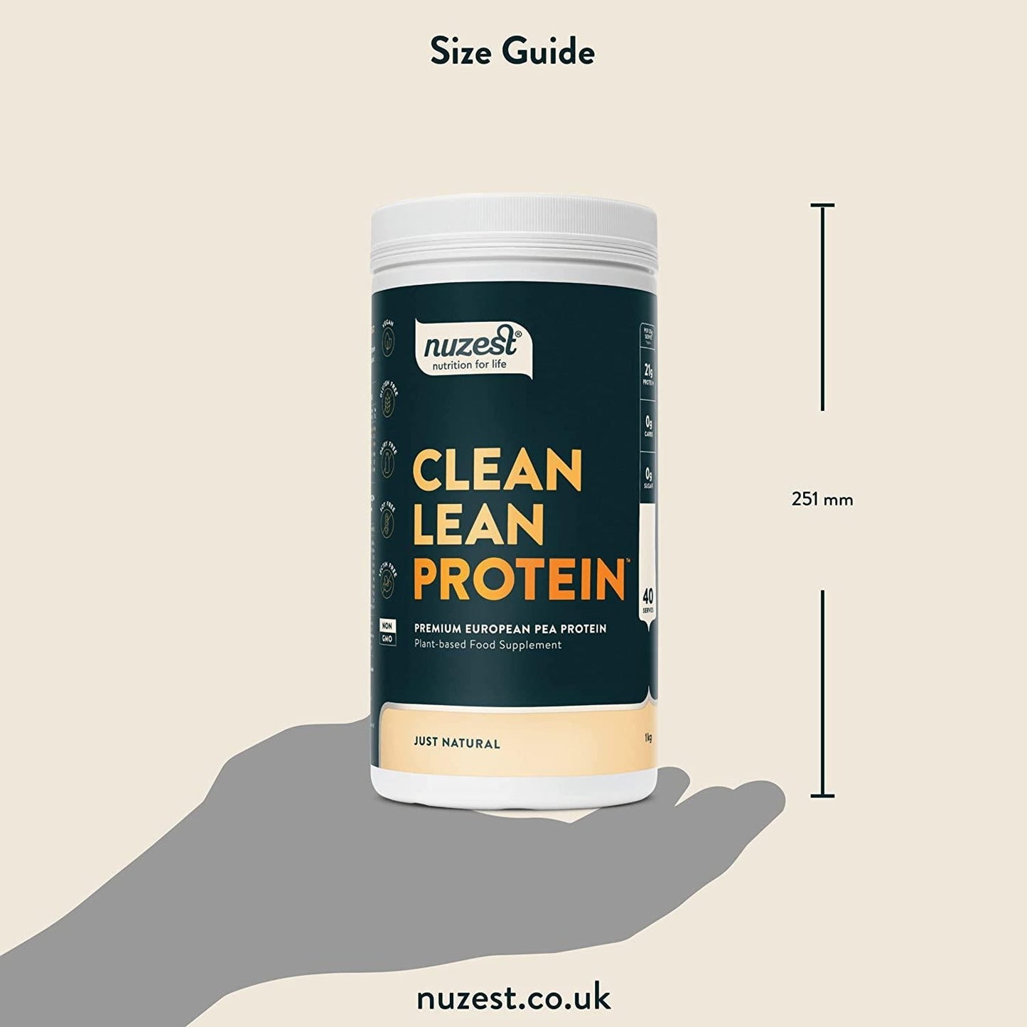 Nuzest Clean Lean Protein - Just Natural, 1kg (40 serves)