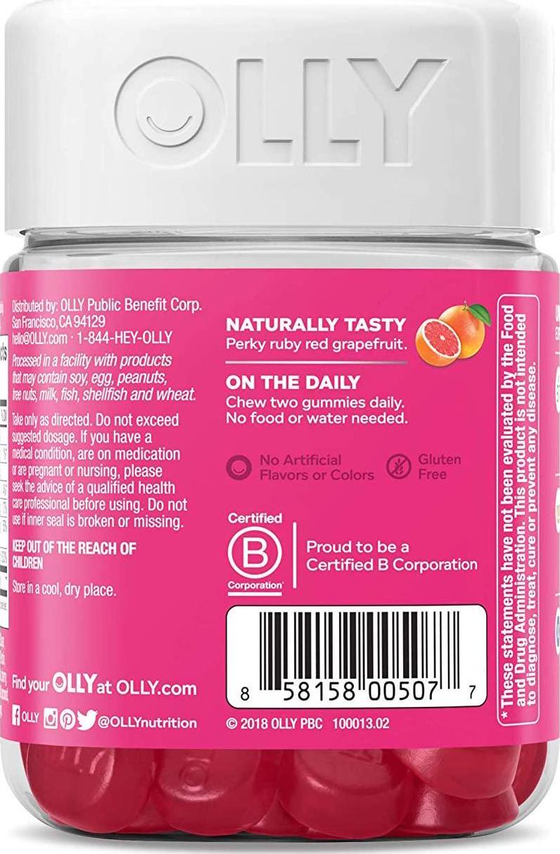 OLLY Undeniable Beauty for Hair, Skin and Nails Dietary Supplement, (120 Count, Undeniable Beauty (60 Day Supply))