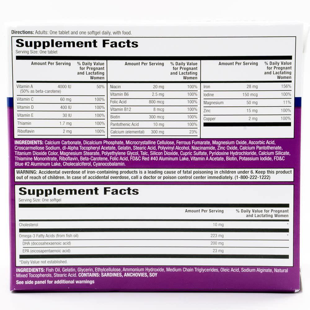 ONLY 1 IN PACK Equate Daily Prenatal Complete Multi With Folic Acid and 200 Mg DHA, 30 Tablets + 30 Softgels