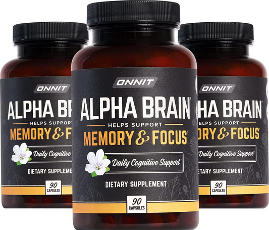 ONNIT Alpha Brain (270ct) - Over 1 Million Bottles Sold - Premium Nootropic Brain Supplement - Focus, Concentration and Memory - Alpha GPC, L Theanine and Bacopa Monnieri