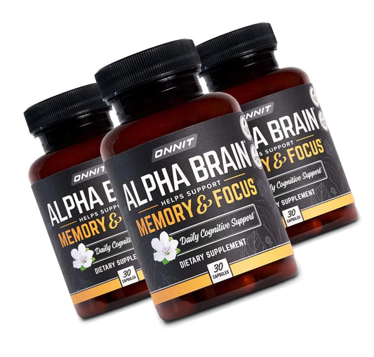 ONNIT Alpha Brain (90ct) - Over 1 Million Bottles Sold - Premium Nootropic Brain Supplement - Focus, Concentration + Memory - Alpha GPC, L Theanine and Bacopa Monnieri